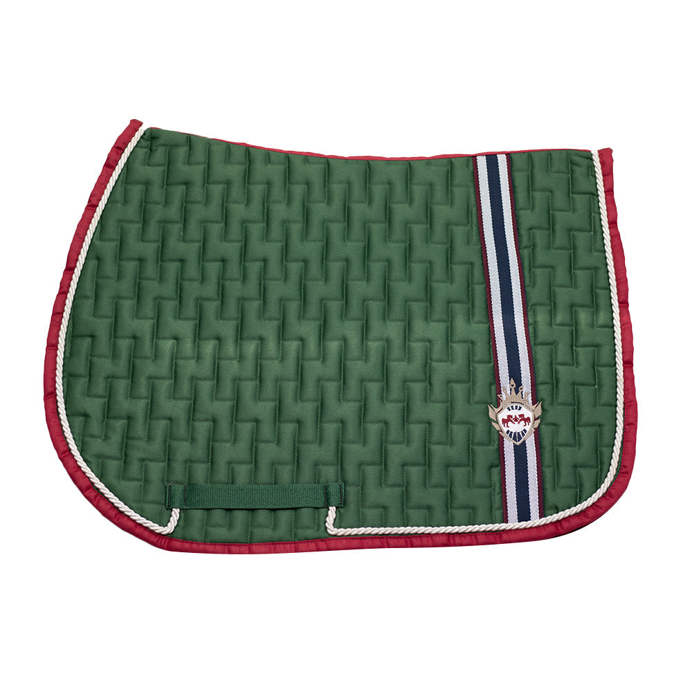 green quilted saddle pad