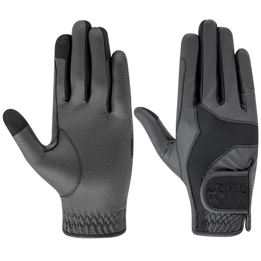 black riding gloves