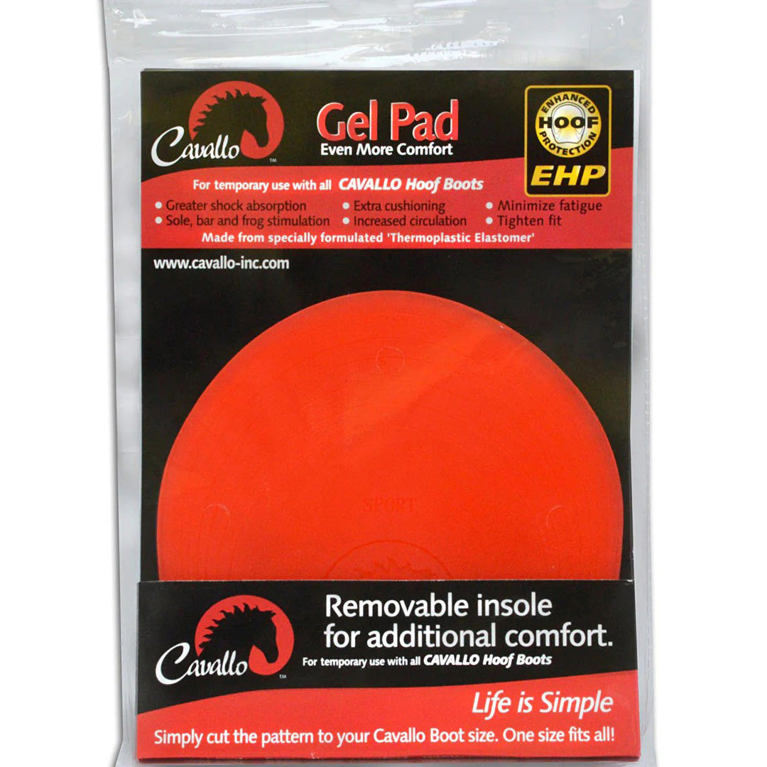 Cavallo Gel Pad packaging with red gel pad inside