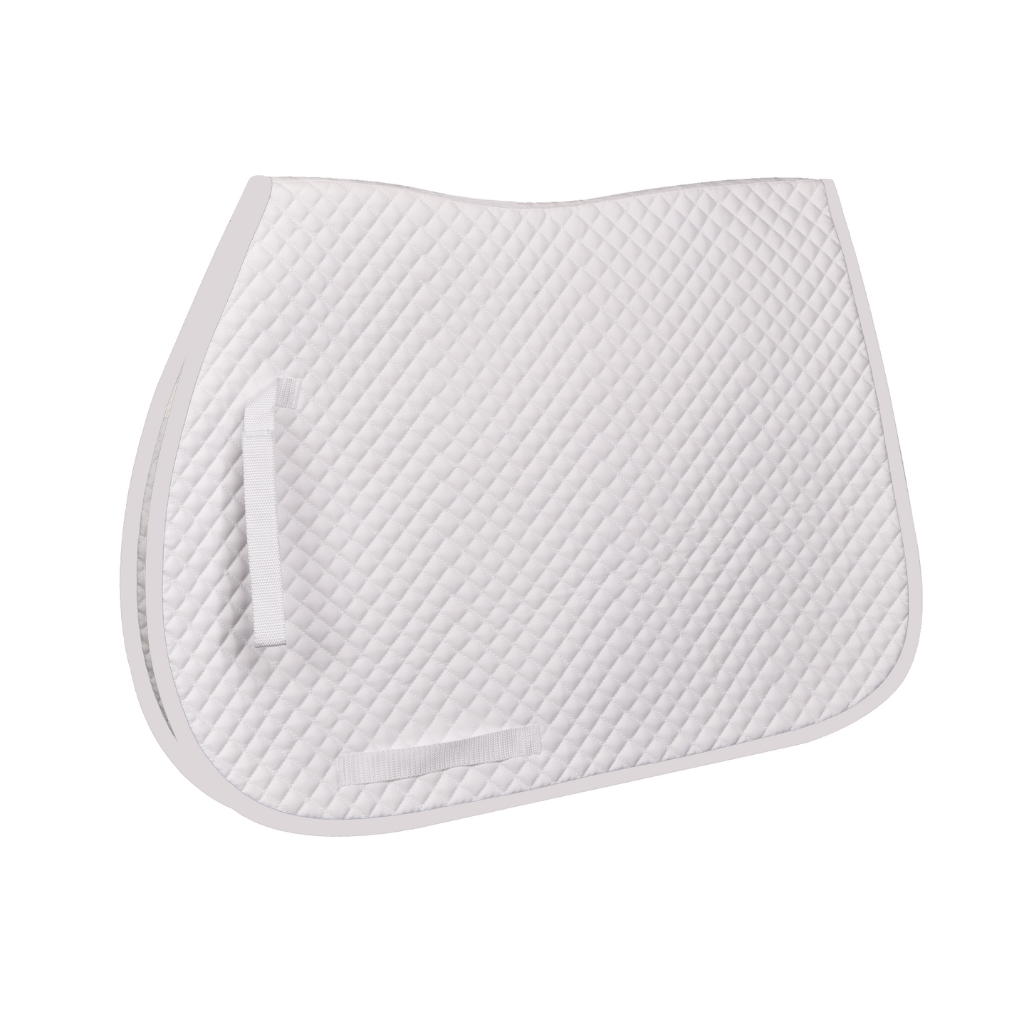 White quilted saddle pad on a white background