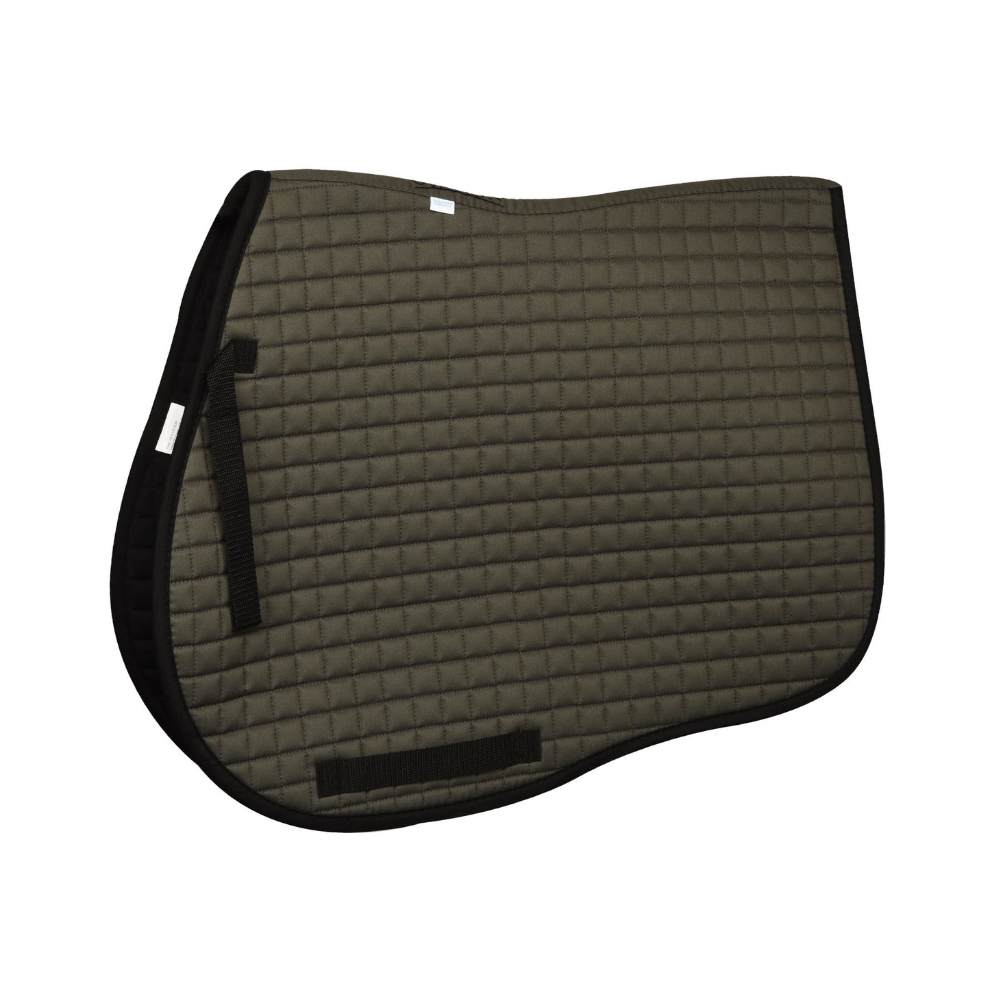 grey saddle pad with black trim