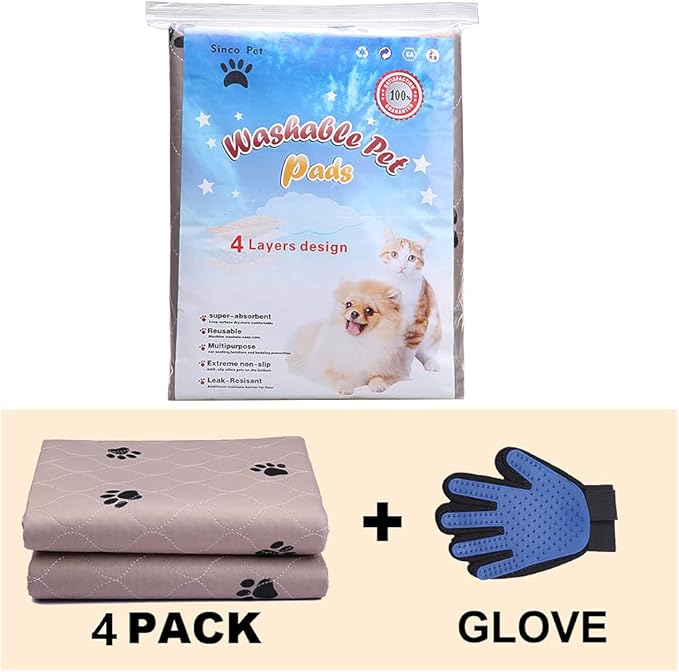 Washable Puppy Pads - Reusable, Super Absorbing, Waterproof Dog Pee Pads for Dog Bed Mat