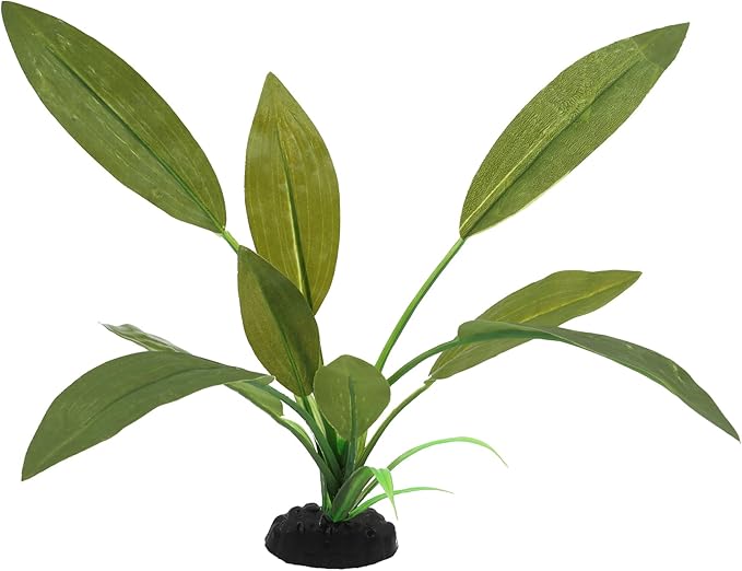 2-Pack 12 Inch Aquarium Silk Aquarium Plants, Artificial Plastic Plant for Small Tank, Goldfish, Fish Hides (Green C, 12 Inch)