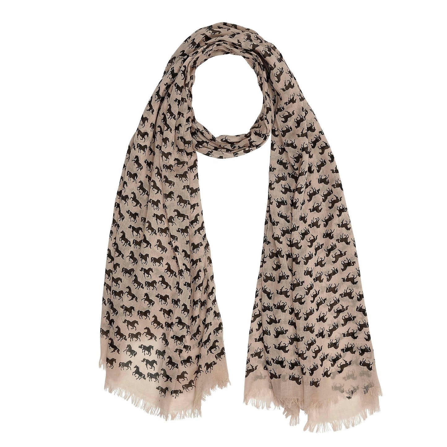 Breeches.com AWST Int'l “Lila” Horse Silhouettes Scarf Grey - Scarves