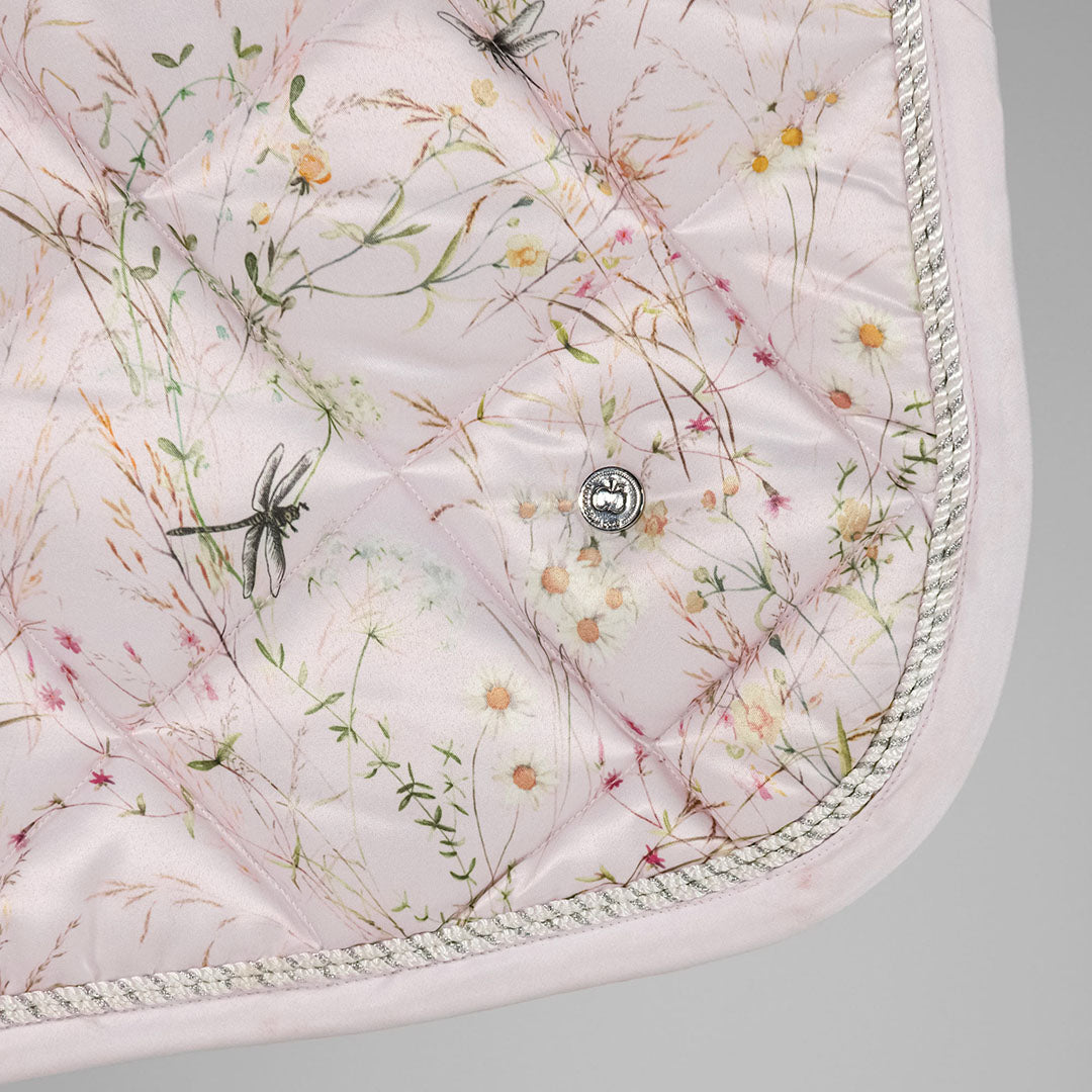 Quilted saddle pad with floral pattern