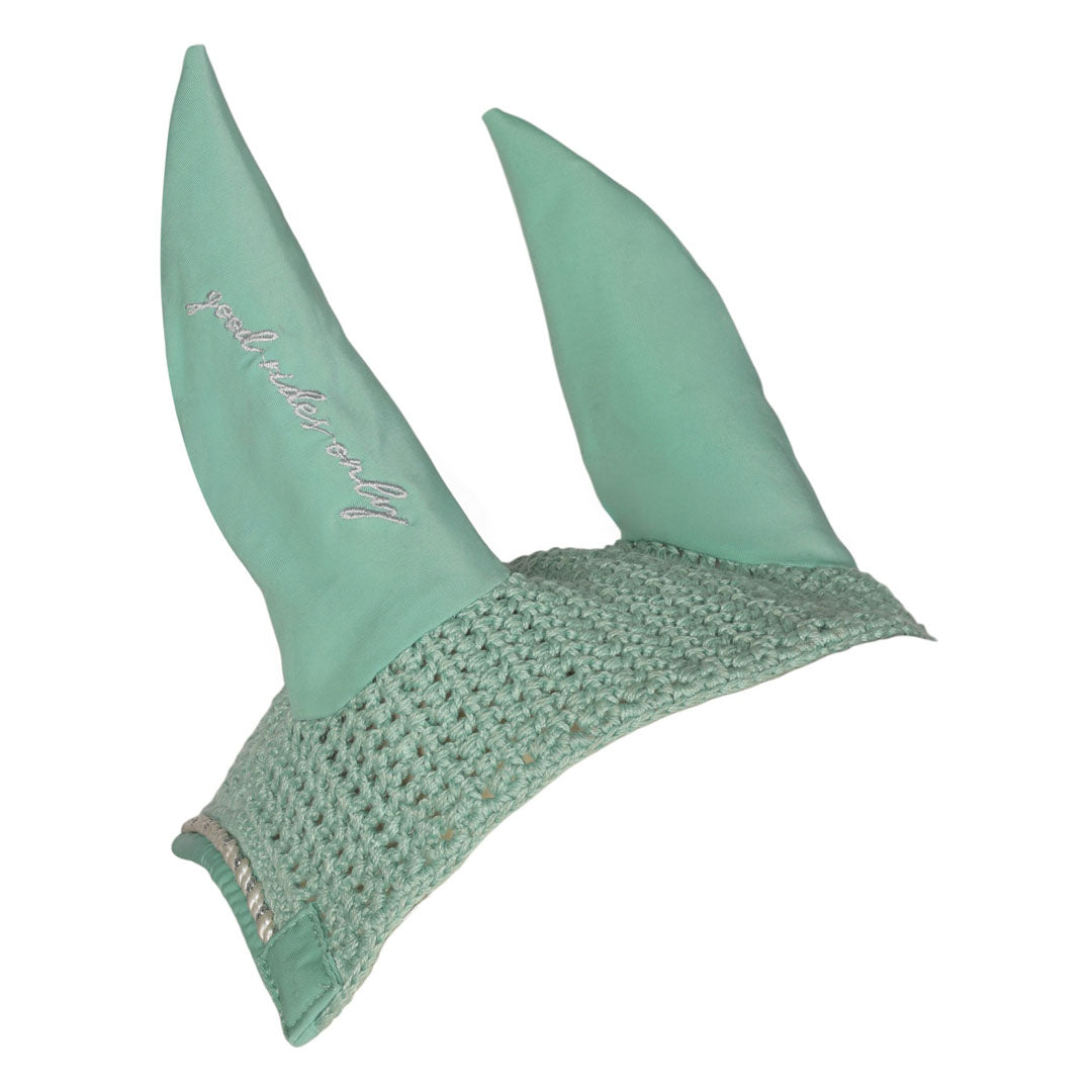 green fly bonnet with printed flap