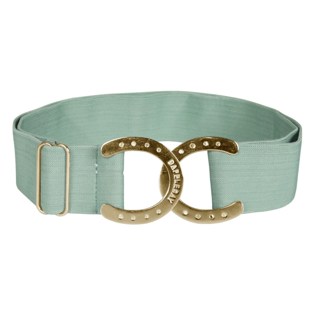 light green belt with horseshoe accent