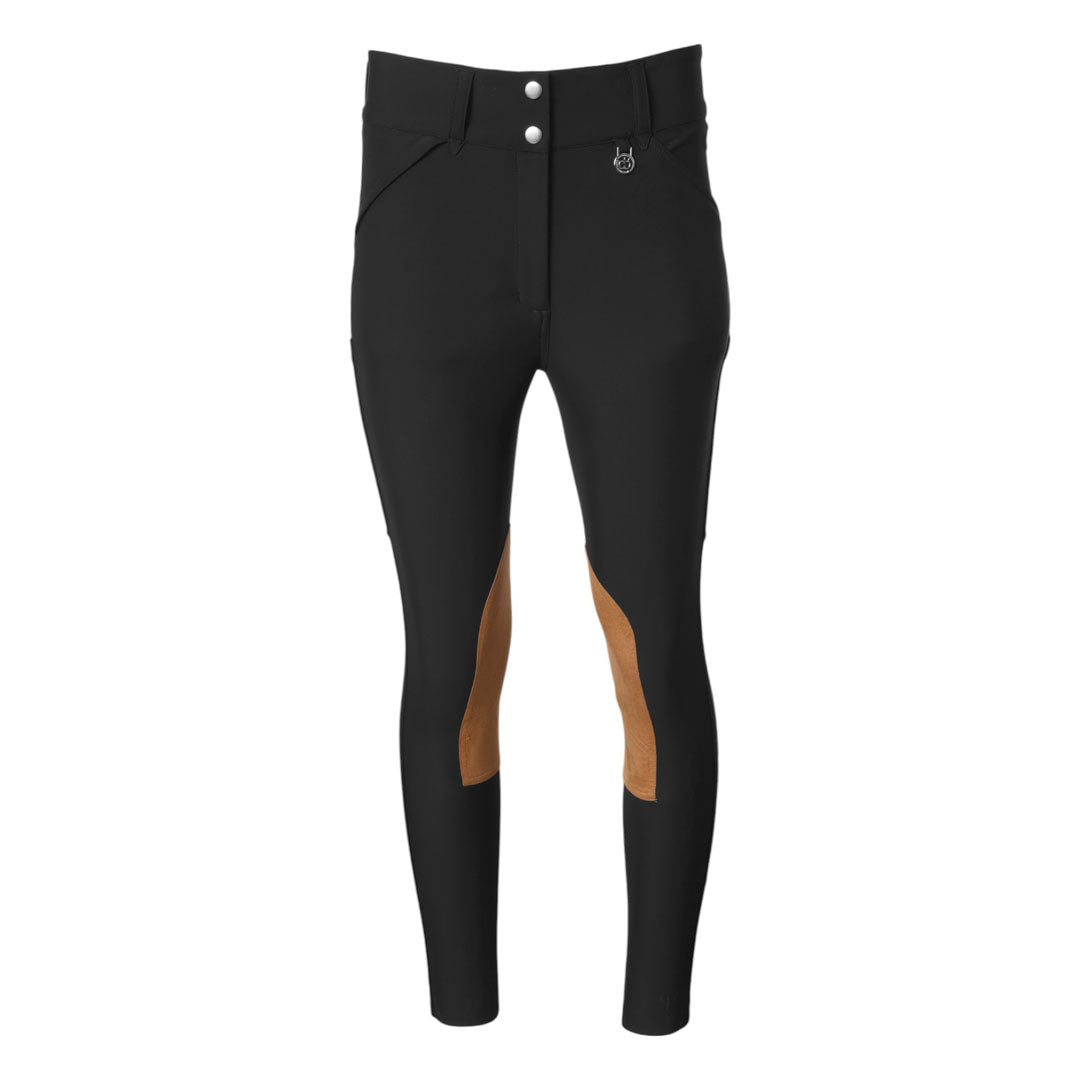 Black riding pants with brown accents