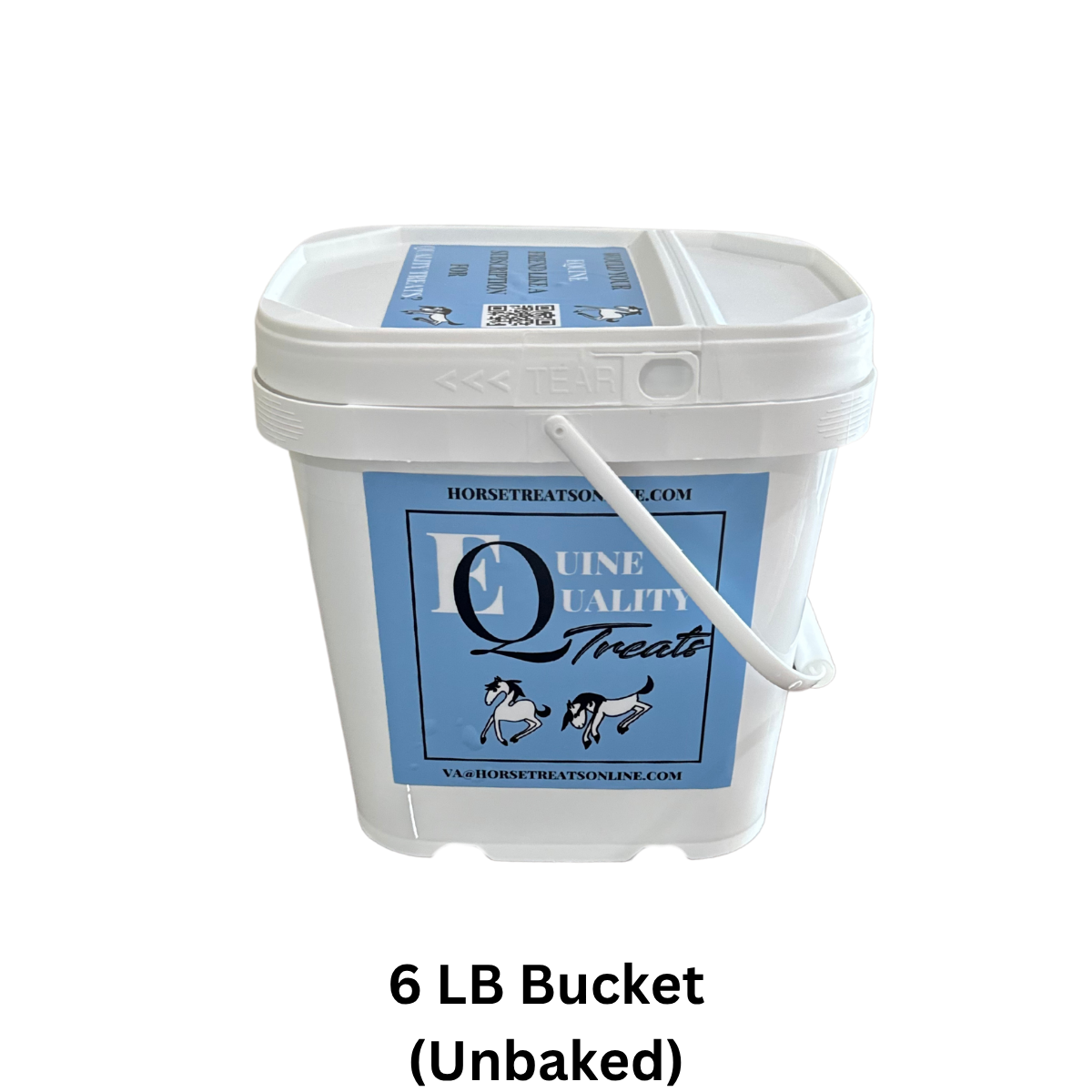 bucket of EQ horse treats