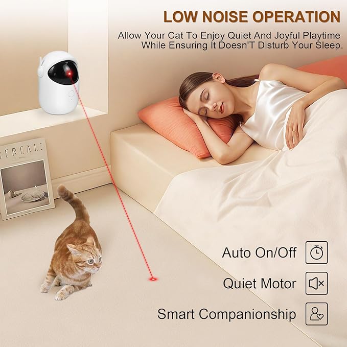 Laser Cat Toys for Indoor Cats Interactive Cat Toy 3 Speed Modes with Timer Rechargeable Rechargeable 3 Adjustable Circling ranges for Cats/Kitten/Dogs