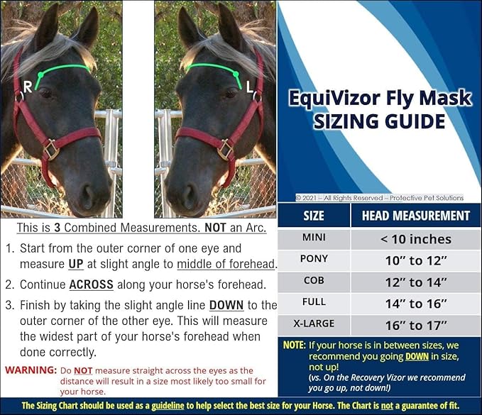 EquiVizor 95% UV Eye Protection (COB) Standard Horse Fly Mask