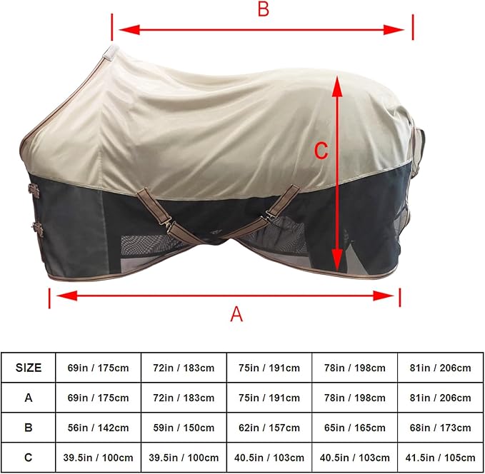 BARN & STABLE Breathable and UV Protective Horse Fly Sheets Tear-Resistant Mesh Fly Sheets for Horse Comfy Equine Summer Sheets with Removable Web Leg Straps