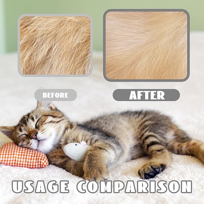 3-in-1 Steam Brush for Cats & Dogs – Hair Removal Comb with One-Click Release & Water Spray – Grooming Brush for Shedding, Long/Short Hair (white brushs)