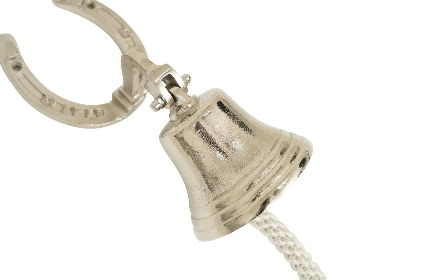 Decorative bell with horseshoe on a white background