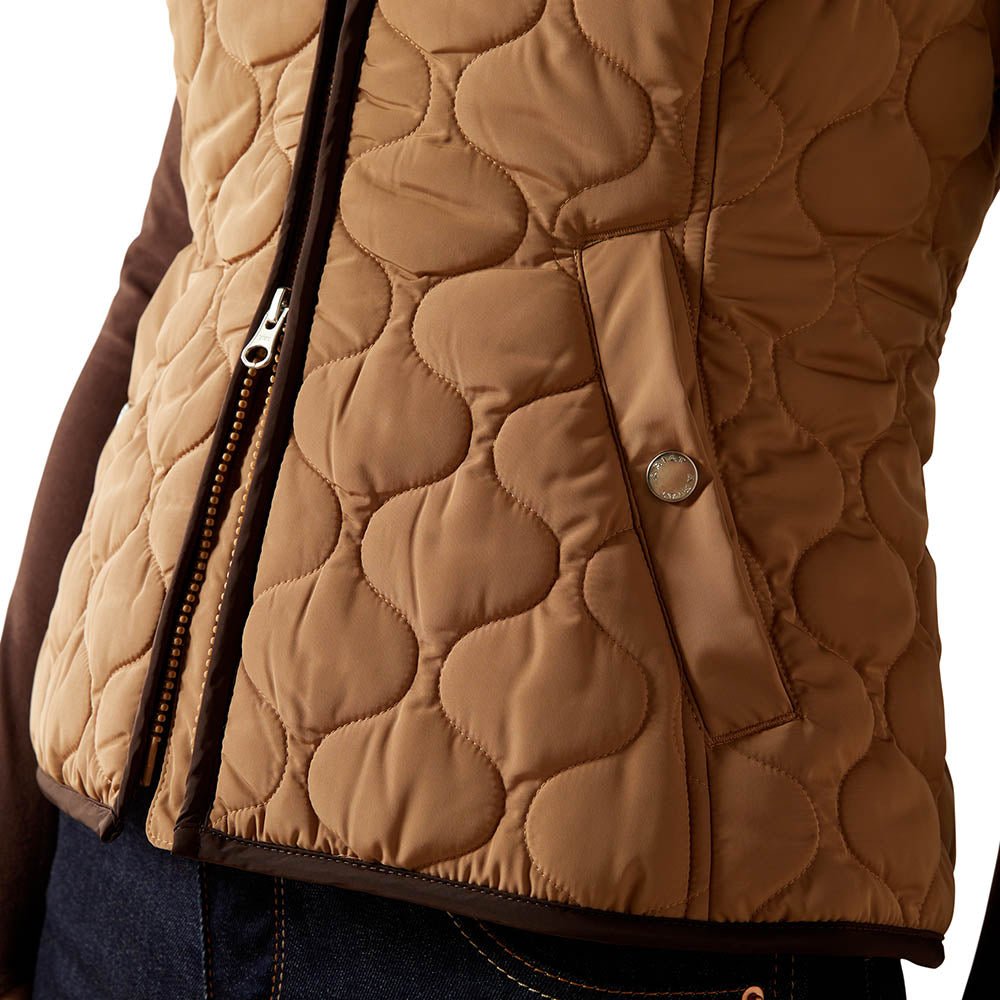brown quilted vest