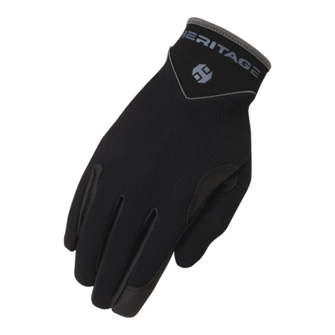 black mesh riding glove