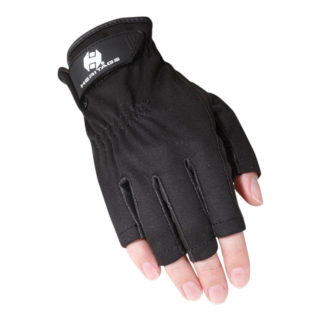 black half-finger glove