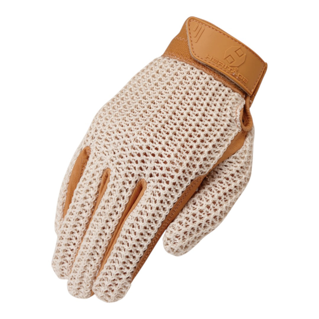 beige crochet glove