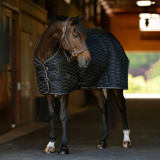 black quilted horse blanket