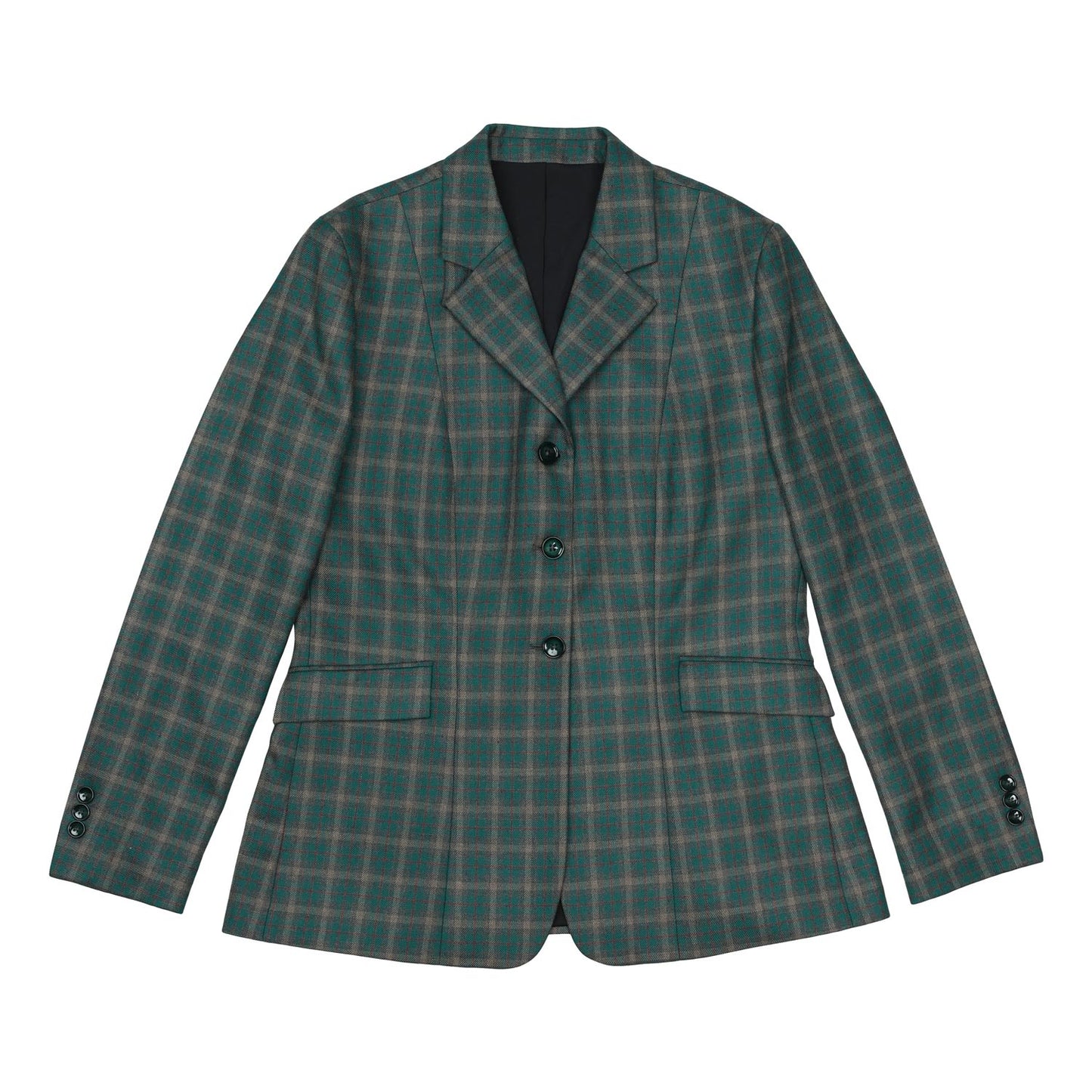 green plaid equestrian hunt jacket