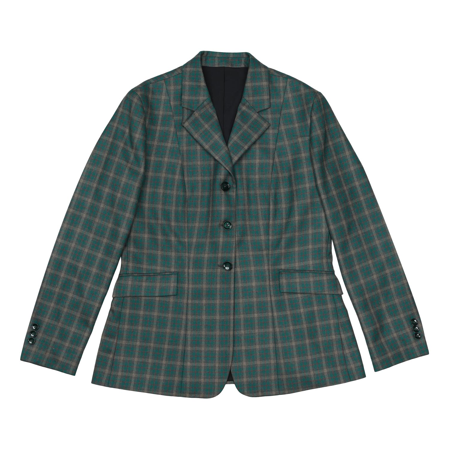 green plaid equestrian hunt jacket