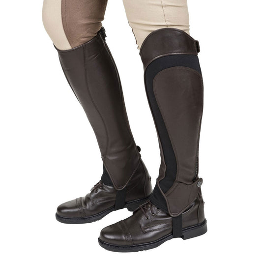 black and brown half chaps