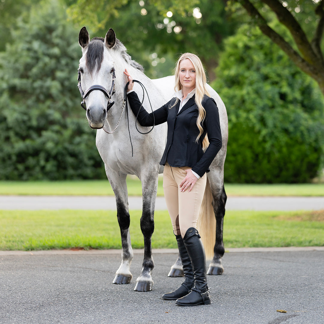 black equestrian show coat