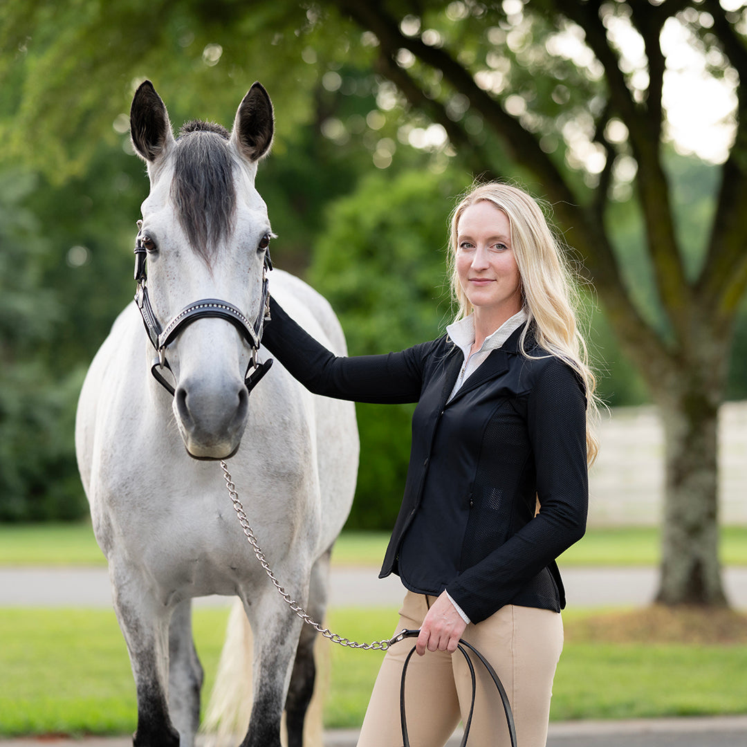 black equestrian show coat