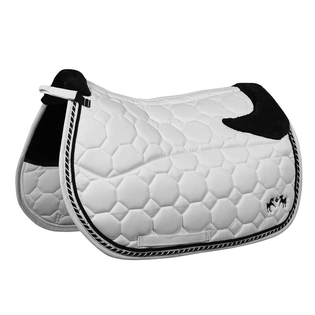white plush saddle pad