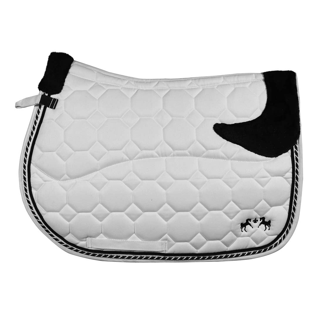 white plush saddle pad