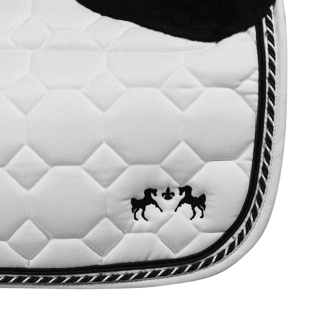 white plush saddle pad