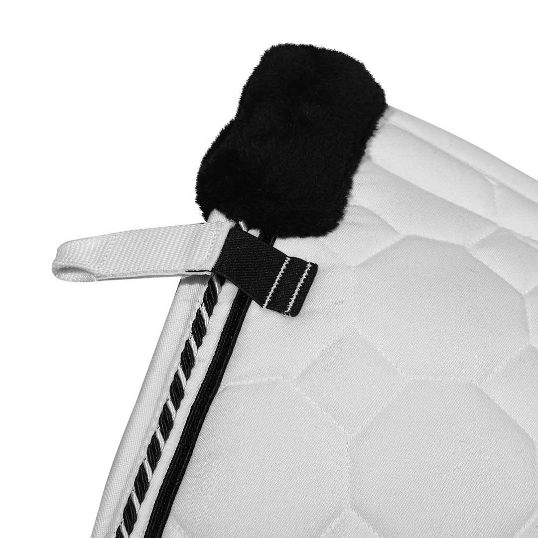 white plush saddle pad