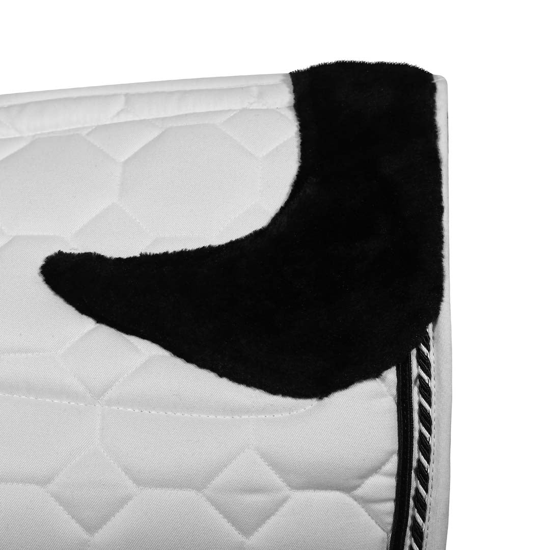white plush saddle pad