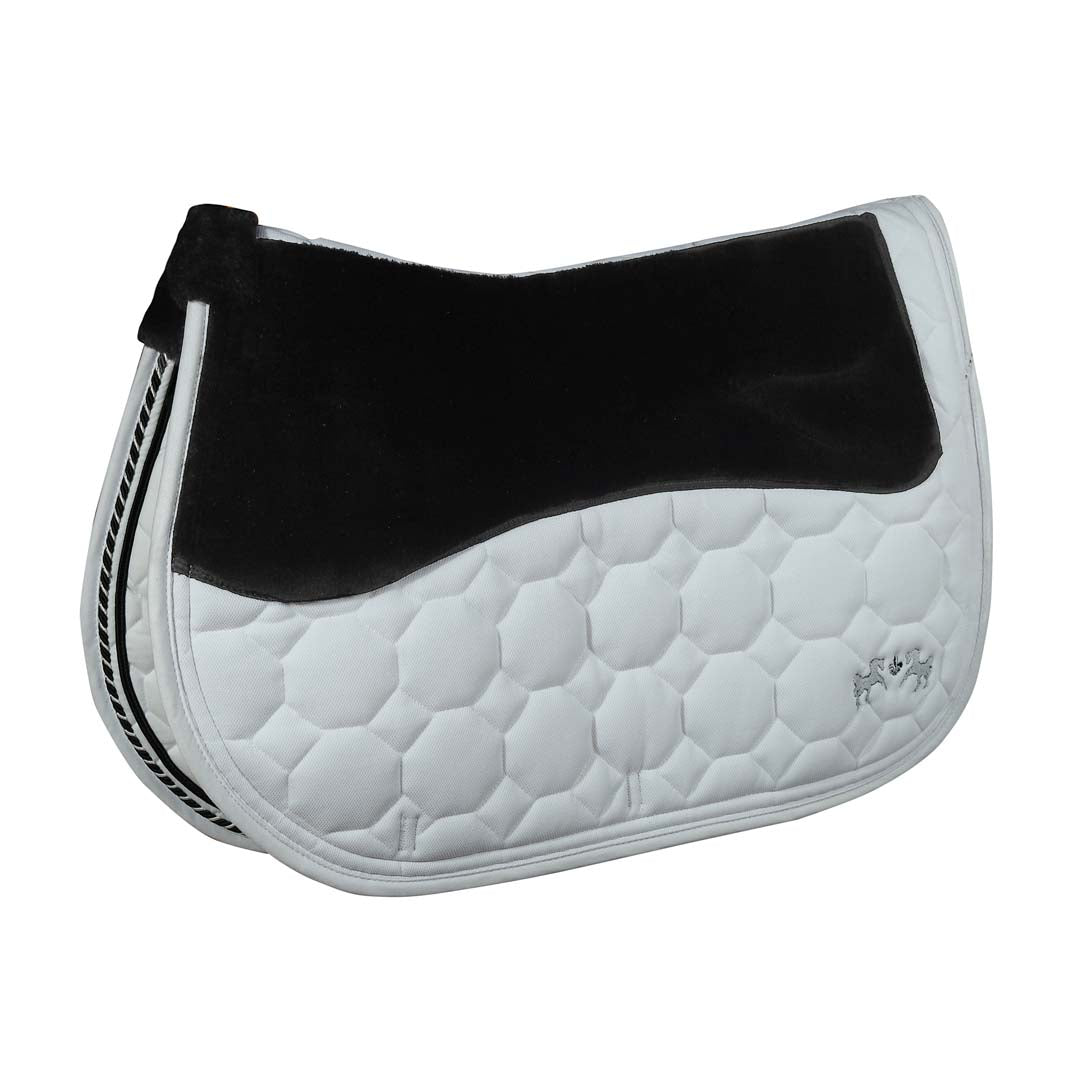 white plush saddle pad