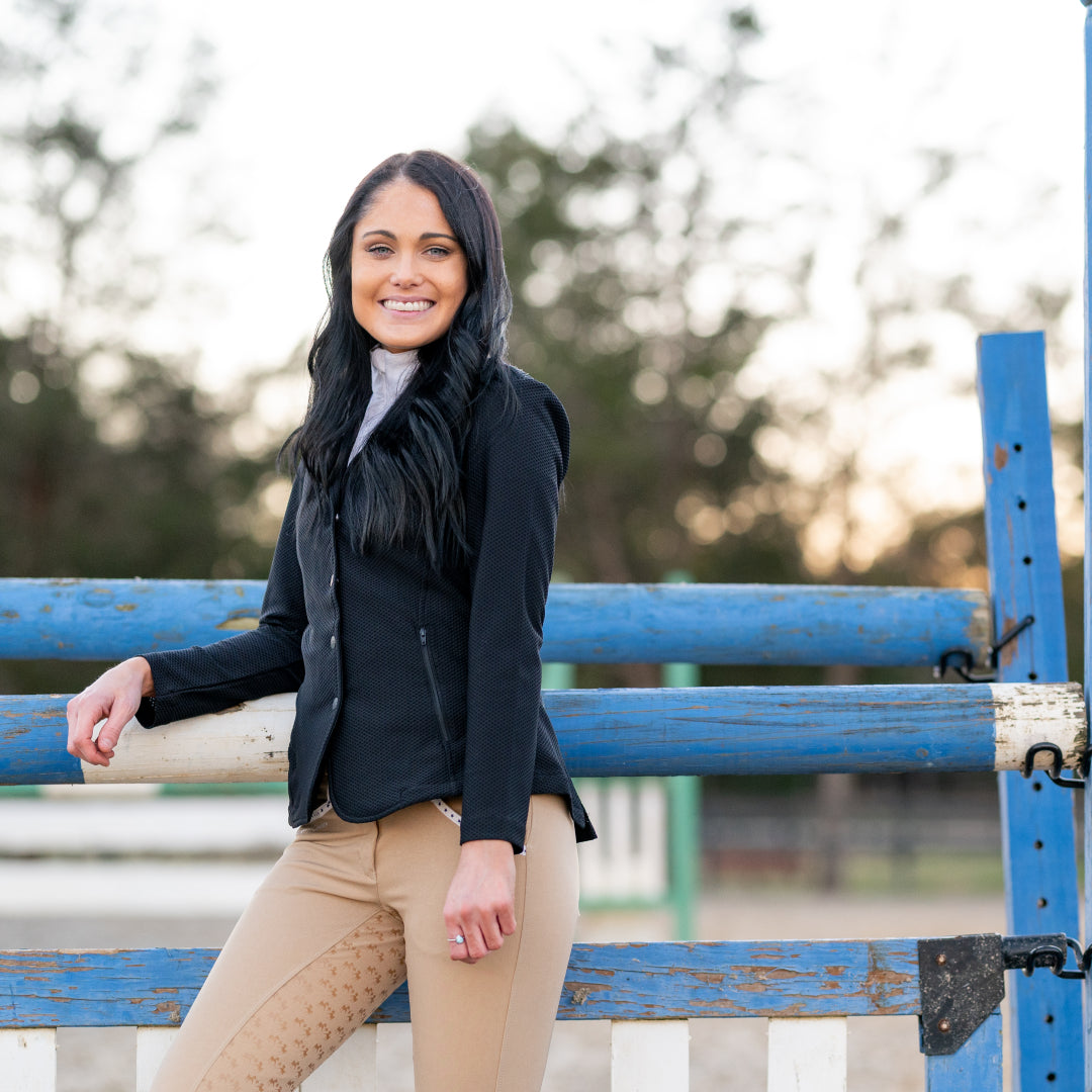 black equestrian show jacket