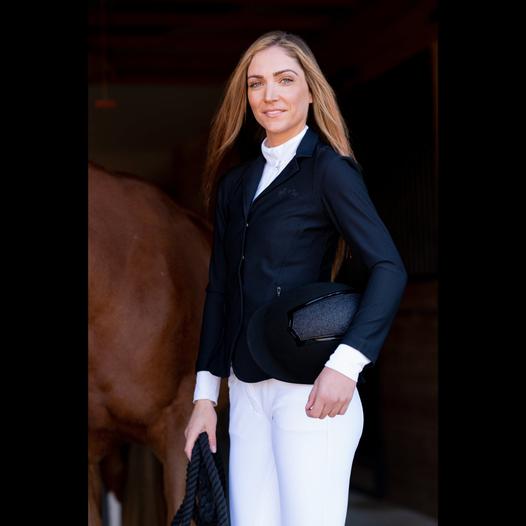 black equestrian show jacket
