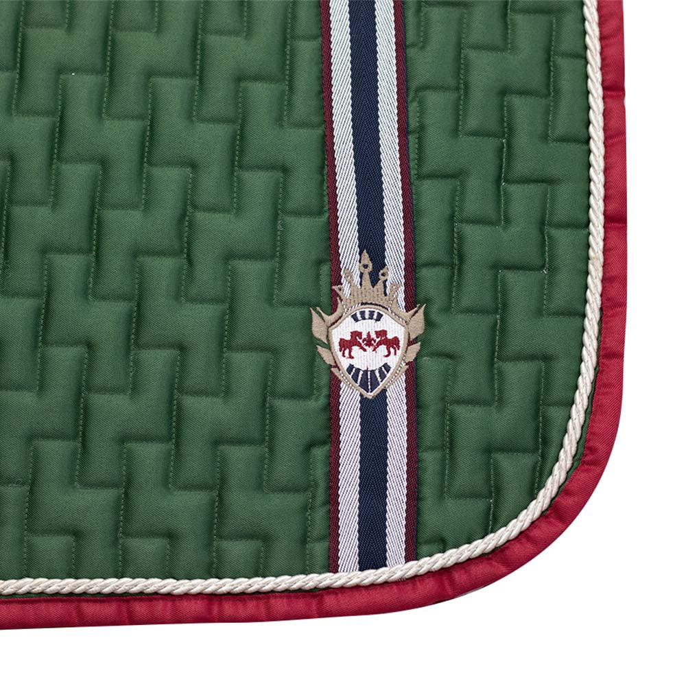 green quilted saddle pad