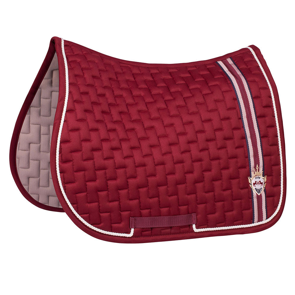 red quilted saddle pad