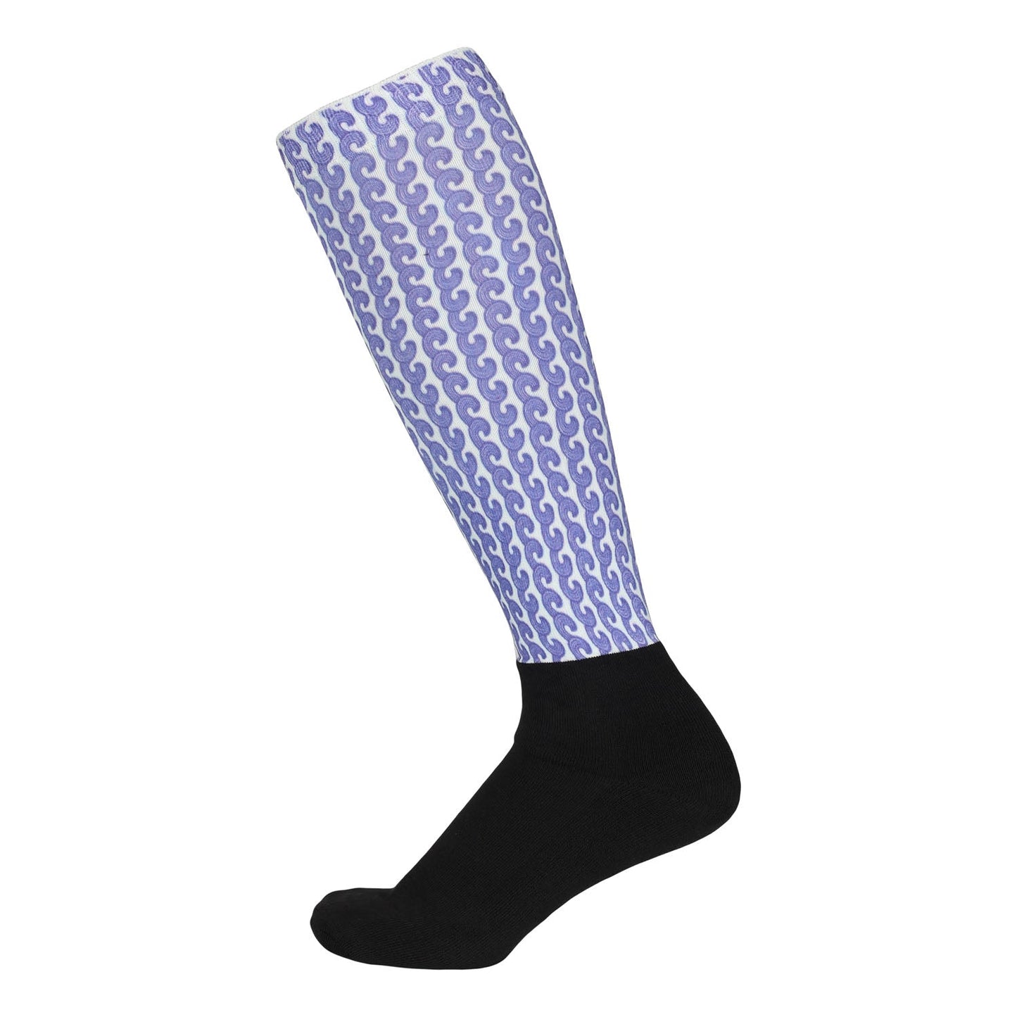 purple patterned knee socks