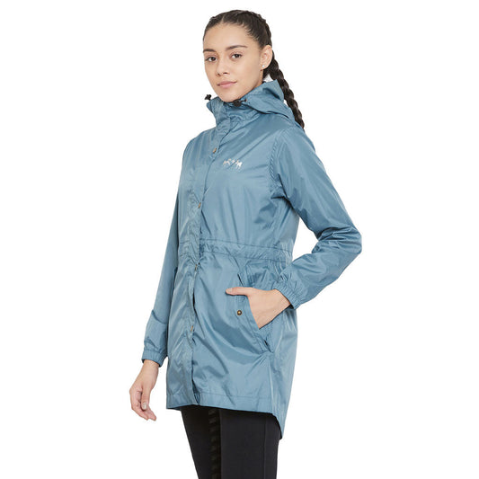 blue rain jacket
