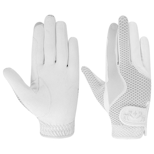 white riding gloves