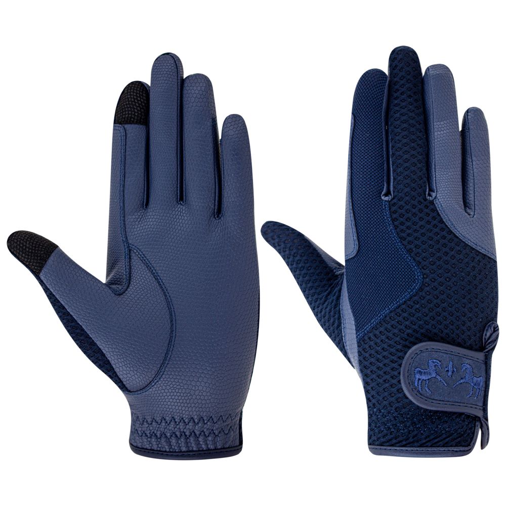 navy riding gloves