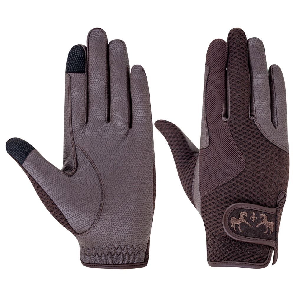 purple riding gloves