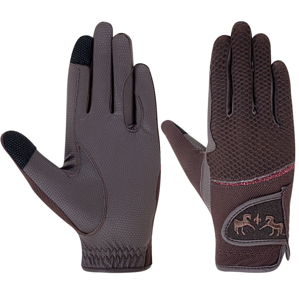 brown riding gloves