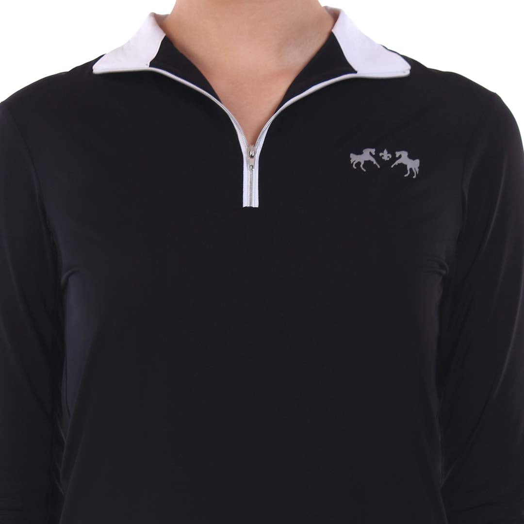 black long sleeve riding top