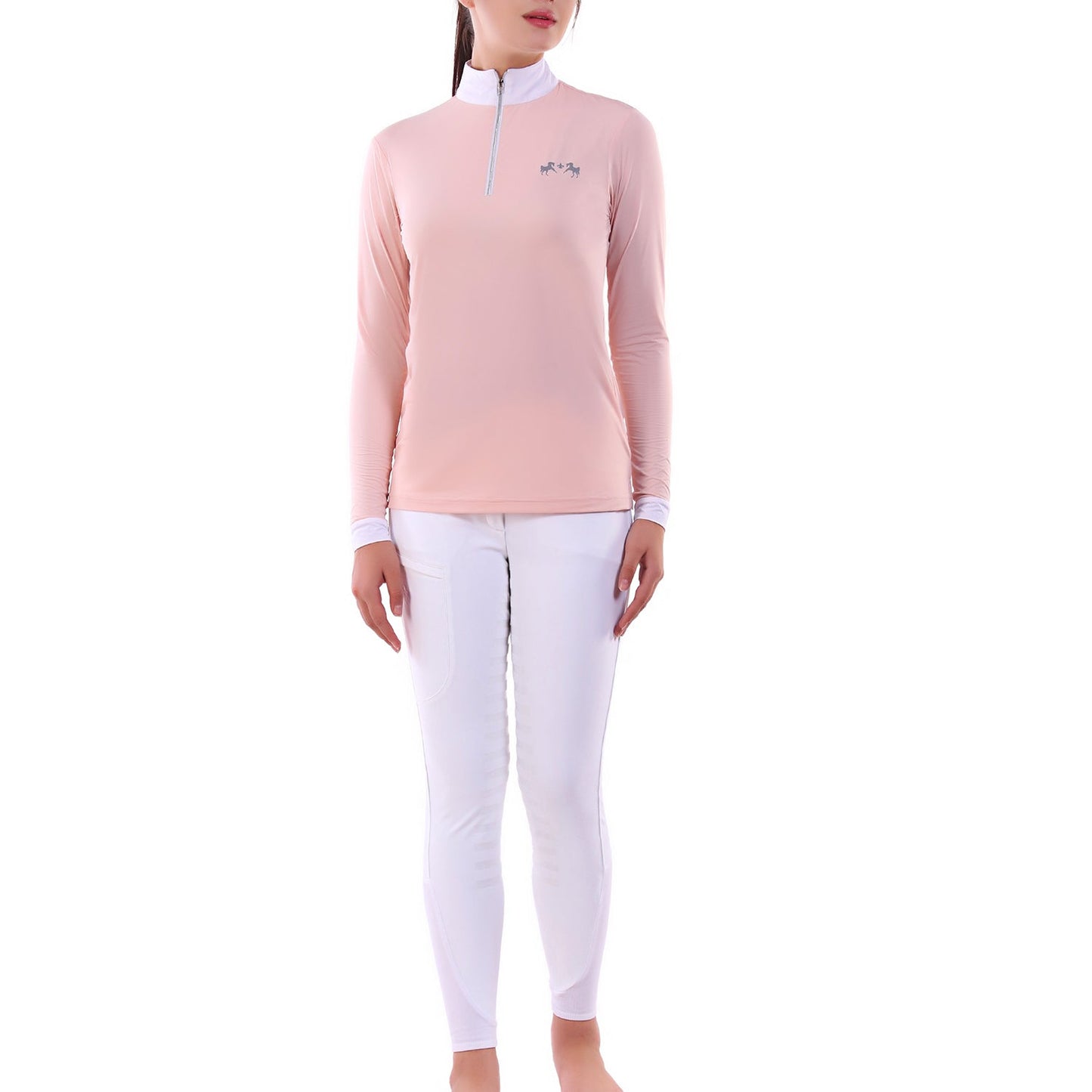 pink long sleeve riding shirt