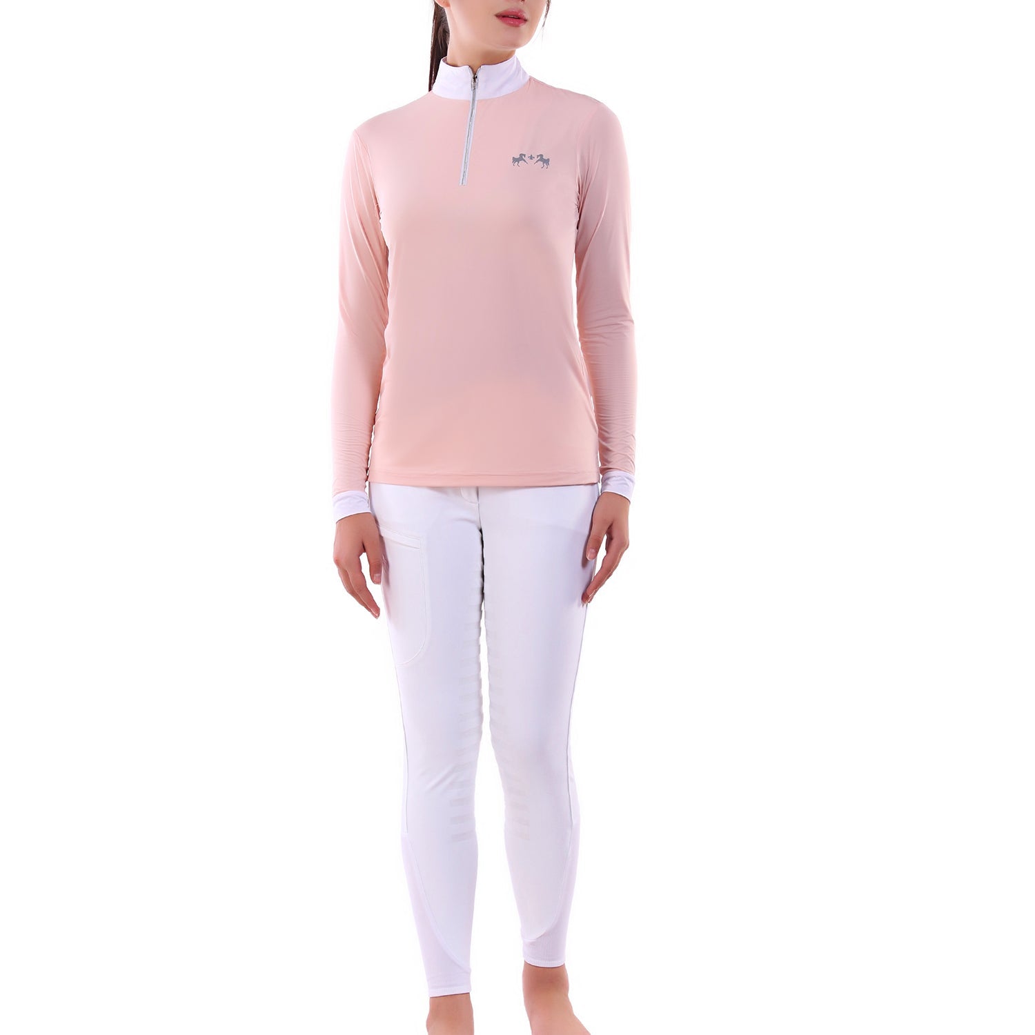 pink long sleeve riding shirt