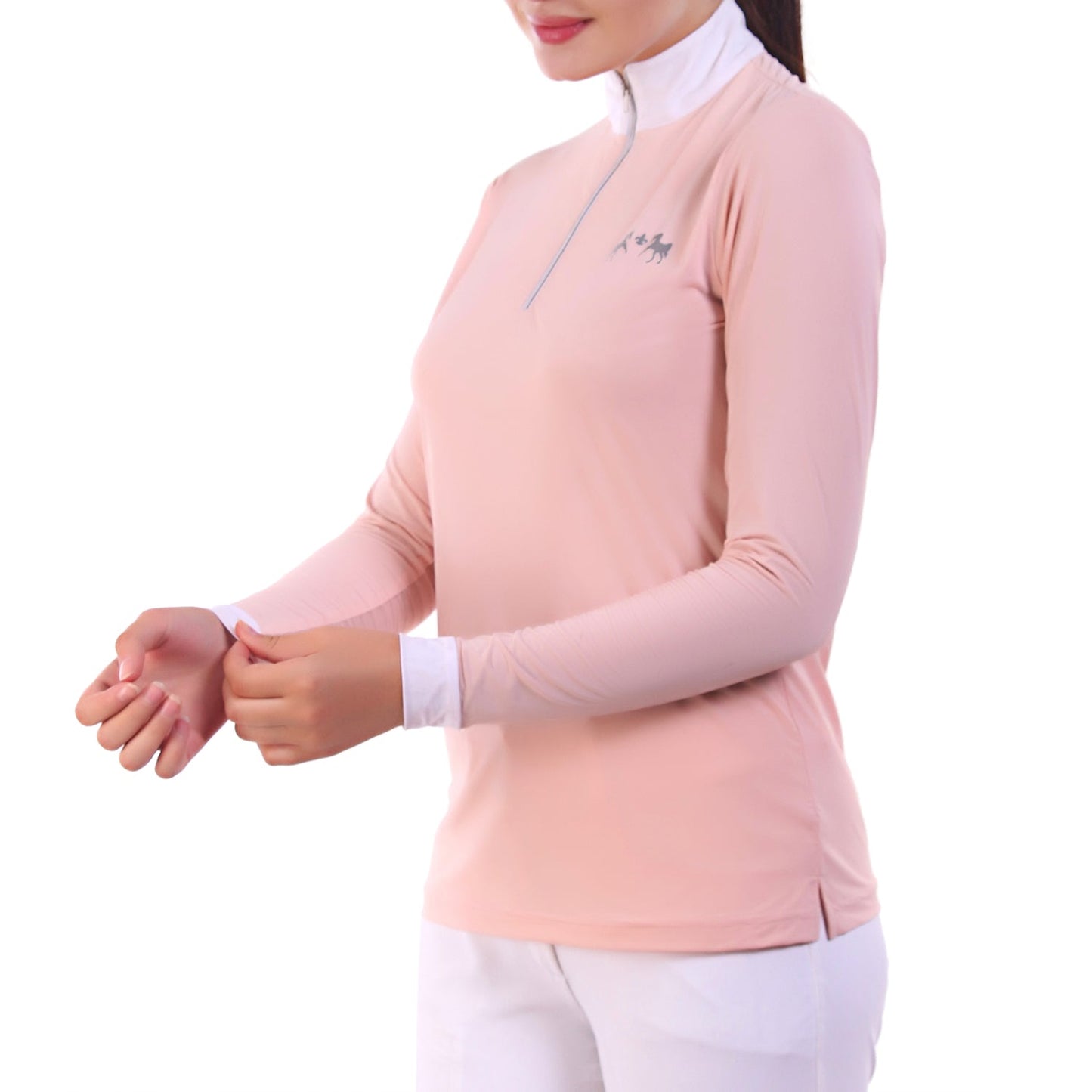 pink long sleeve riding top