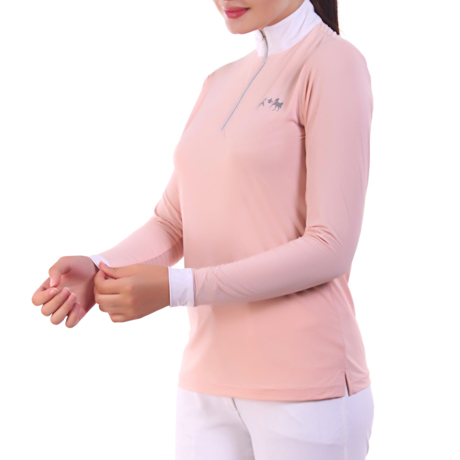 pink long sleeve riding top