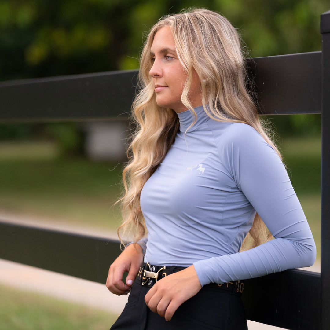 blue long sleeve sunshirt